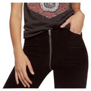 REFORMATION Zipper Cord Black Jean Pants (26)